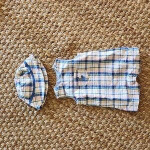 Little Me Pink & Blue Outfit and Hat. Sz 6 mo